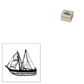 Mini rubberstempel zeilschip, reisstempel (Gestempeld)