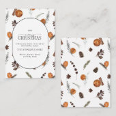 Mini rustiek Sinaasappel boog vrolijk kerstscript Notitiekaartje (Voorkant / Achterkant)