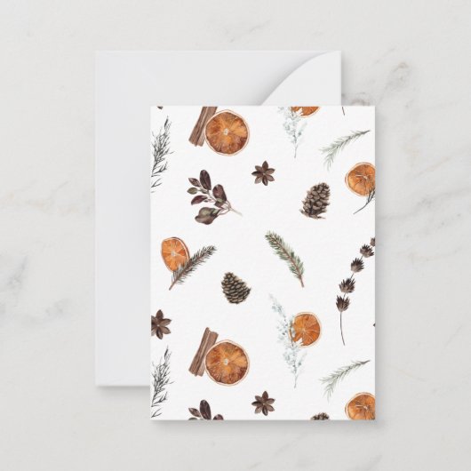 Mini Rustiek Sinaasappel Merry Christmas Script Fo Notitiekaartje (Achterkant)