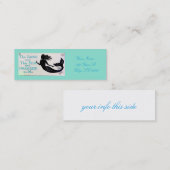 Mini sable bleu et mer sirène carte de visite maigre (Devant / Derrière)