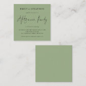 MINI Sage Groen Huwelijksfeest Uitnodiging 's Midd (Voorkant / Achterkant)