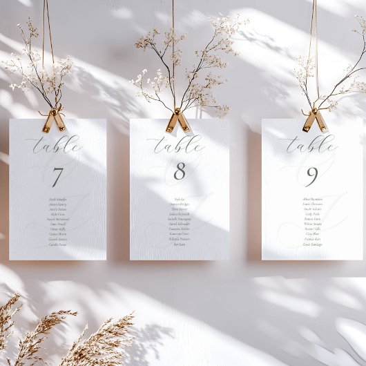 Mini Sage Vert Script Mariage Cartes de Place