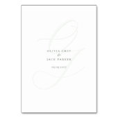 Mini Sage Vert Script Mariage Cartes de Place (Dos)