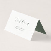 Mini Sage Vert Script Mariage Cartes de Place (Front)