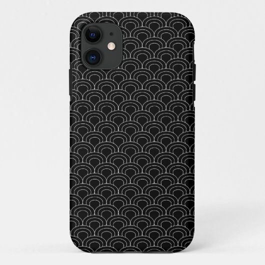 Mini sakura zwart-witte golven scalpprint Case-Mate iPhone case (Achterkant)