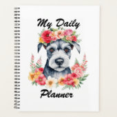 Mini Schnauzer Bloemendagboek Planner (Voorkant)