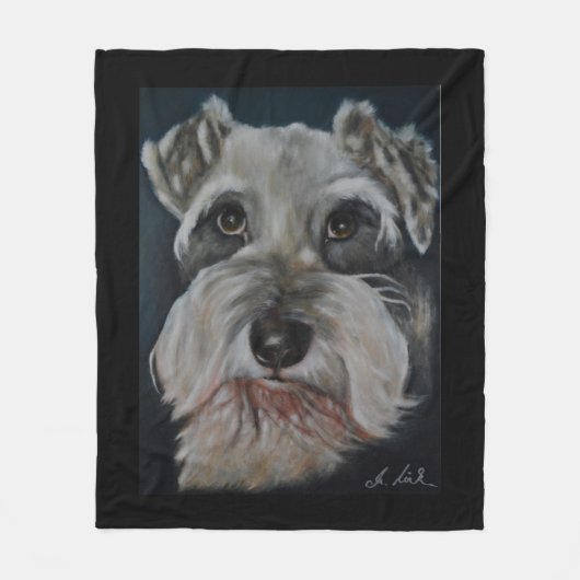 Mini Schnauzer Fleece Blankets (Voorkant)