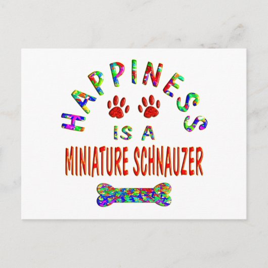 Mini Schnauzer Happiness Briefkaart (Voorkant)