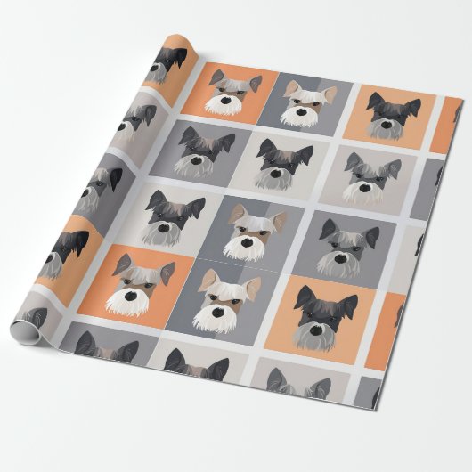 Mini Schnauzer-inpakpapier Cadeaupapier (Uitgerold)