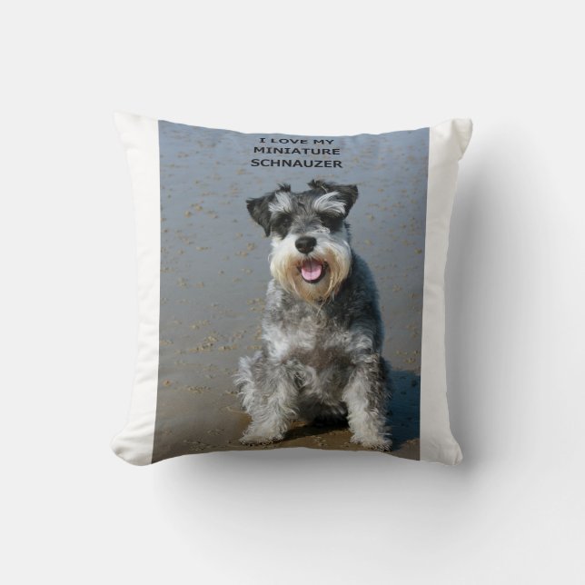 mini schnauzer-liefde w pic kussen (Voorkant)