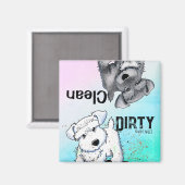 Mini Schnauzer Nettoyer Lave-vaisselle Magnet (Recto/Verso)