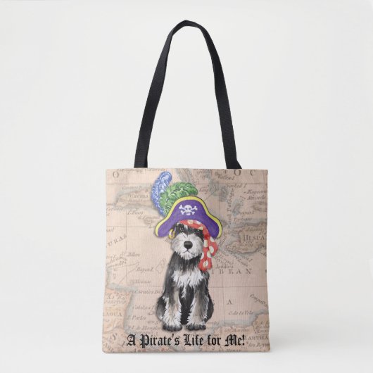 Mini Schnauzer Pirate Canvas tas (Voorkant)