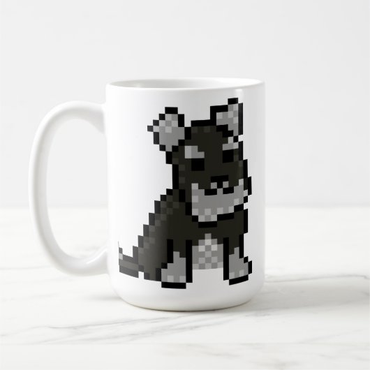 Mini Schnauzer Pixel Art Mok (Links)
