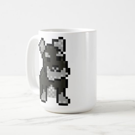 Mini Schnauzer Pixel Art Mug (Devant gauche)