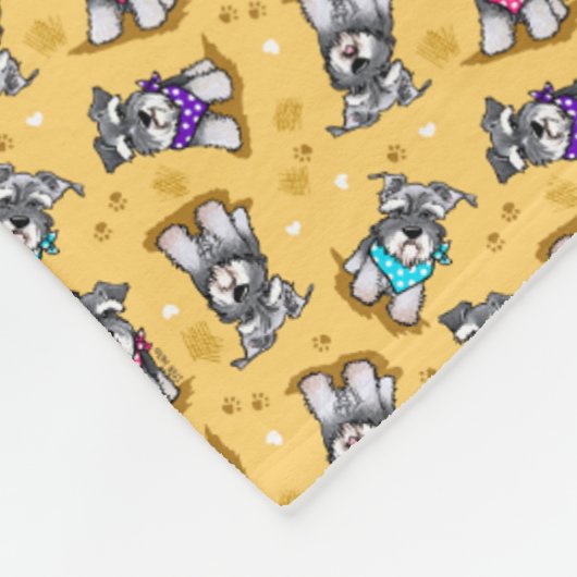 Mini Schnauzer Sunshine KiniArt Fleece Deken (Hoek)