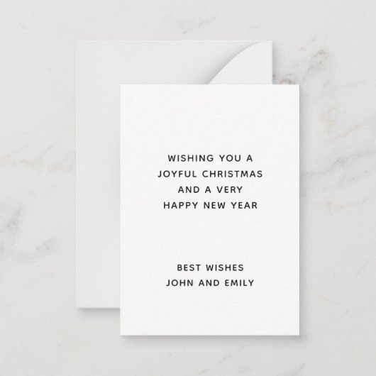 MINI | Script Away In A Manger Lyrics Carte de vac (Dos)