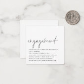 MINI Script Black White Engagement Invitation (Devant/Arrière en situation)