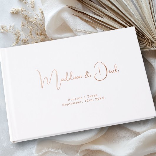Mini, Script manuscrit, Rose-Gold-Foil, Blanc