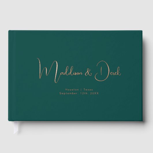 Mini, Script manuscrit, Rose-Gold-Foil, Turquoise (Recto)