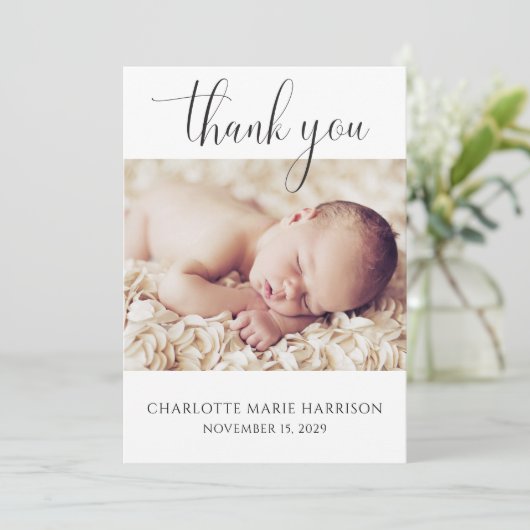 Mini-script photo nouvelle carte Faire-part bébé (Debout devant)