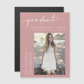 Mini-script rose poussiéreux Magnet pour diplômés (Devant / Derrière)