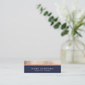 Mini Séquin chic moderne minuitMini Carte de visite ble (Debout devant)