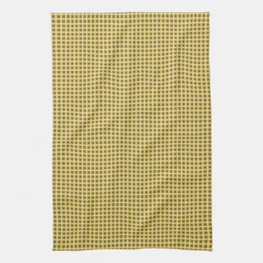 Mini serviette jaune et noire de contrôle de plaid (Vertical)