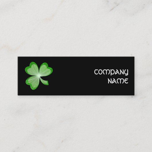 Mini Shamrock noir carte de visite maigre (Devant)