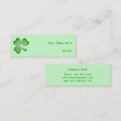 Mini Shamrock Vert carte de visite côté maigre (Devant / Derrière)