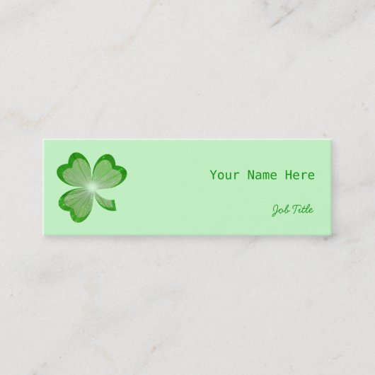 Mini Shamrock Vert carte de visite côté maigre (Devant)