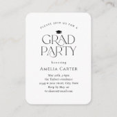 Mini sierlijke elegantie 2 foto afstudeeruitnodigi informatiekaartje (Achterkant)