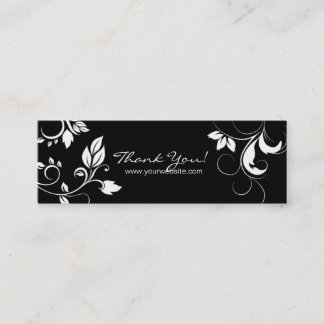 Mini Signet floral blanc noir de carte de visite de
