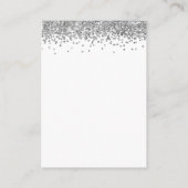 Mini Silver Glitter QR Code Weddenschap RSVP Informatiekaartje (Achterkant)