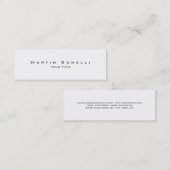 Mini Simple et élégant Carte de visite blanc tendance (Devant / Derrière)