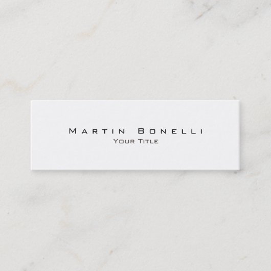 Mini Simple et élégant Carte de visite blanc tendance (Devant)