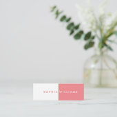 Mini Simple Moderne Carte de Visite Corail et Blanche P (Debout devant)