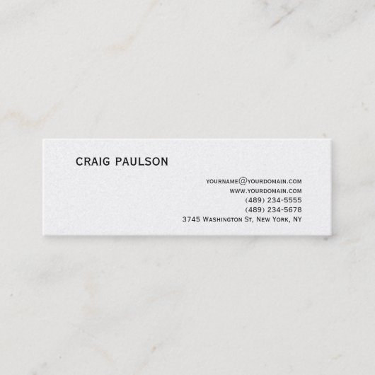 Mini Simple tendance Cute Plain Pearl Carte de visite (Devant)