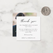 Mini Size| Minimalistisch tekstfotohuwelijk Hartel Notitiekaartje (Voorkant / Achterkant in situ)