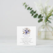 MINI SIZE Paarse Florals Weddenschap Informatiekaartje (Staand voorkant)