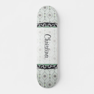 Mini skateboard blauwe bloemen patronen