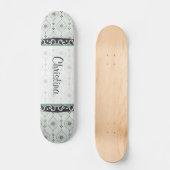 Mini Skateboard Blue Flowers Motifs (Recto)
