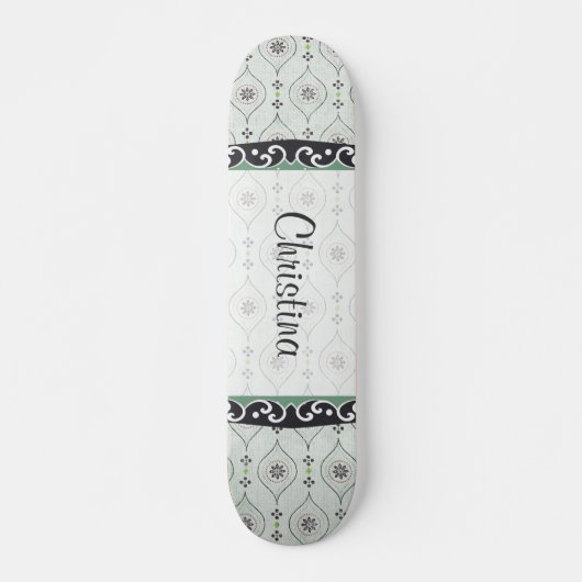 Mini Skateboard Blue Flowers Motifs (Devant)