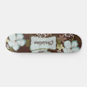 Mini Skateboard Hawaiian Blue Flowers (Horz)