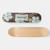 Mini Skateboard Hawaiian Blue Flowers (Horz)