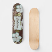 Mini Skateboard Hawaiian Blue Flowers (Recto)