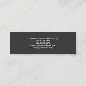 Mini Skinny Grey Professional Carte de visite tendance (Dos)
