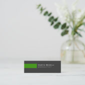 Mini Skinny Modern Grey Vert Simple Carte de visite (Debout devant)