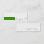 Mini Skinny Moderne Blanc Vert Simple Carte de visite (Devant / Derrière)