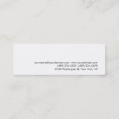 Mini Skinny Moderne Blanc Vert Simple Carte de visite (Dos)