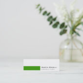 Mini Skinny Moderne Blanc Vert Simple Carte de visite (Debout devant)